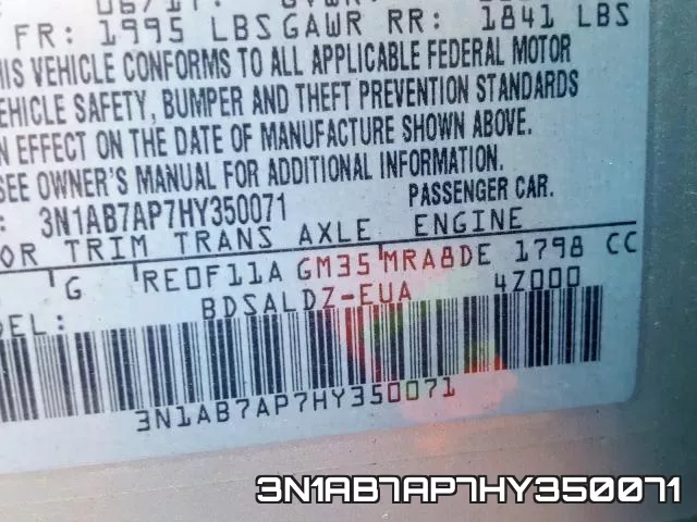 3N1AB7AP7HY350071 фото 2