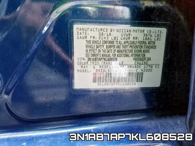 3N1AB7AP7KL608528 фото 2