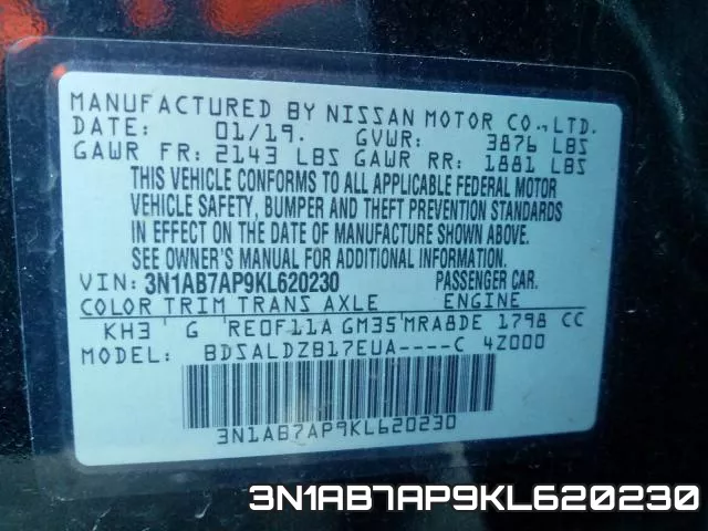 3N1AB7AP9KL620230 фото 2