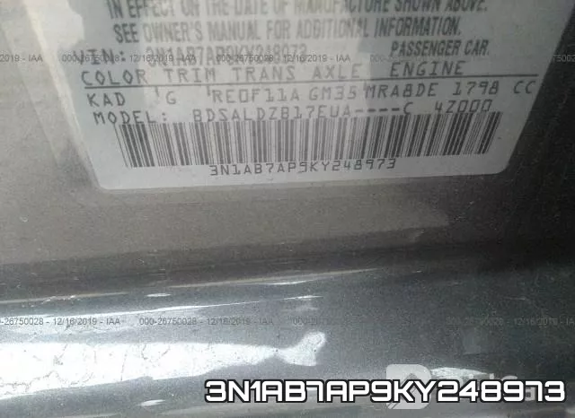 3N1AB7AP9KY248973 фото 9