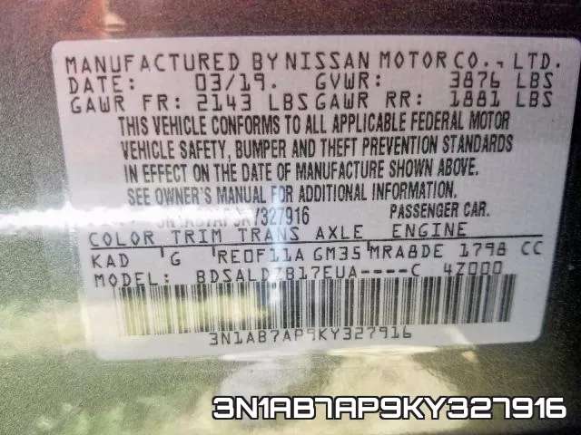 3N1AB7AP9KY327916 фото 2