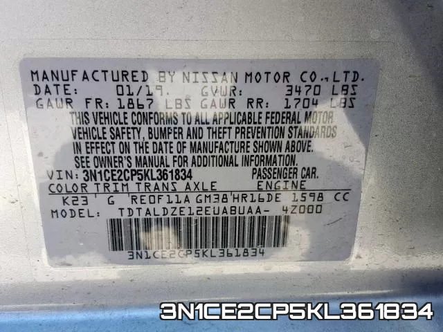 3N1CE2CP5KL361834 фото 2