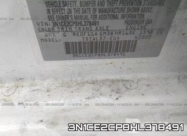 3N1CE2CP8HL378491 фото 10