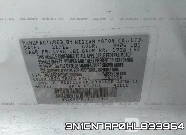 3N1CN7AP0HL833964 фото 9