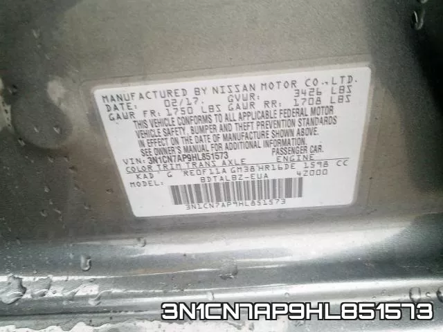 3N1CN7AP9HL851573 фото 2