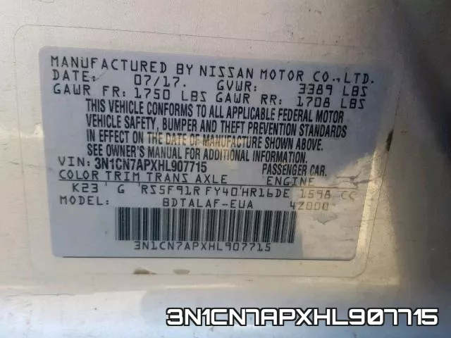 3N1CN7APXHL907715 фото 2
