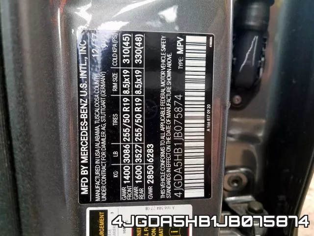 4JGDA5HB1JB075874 фото 2