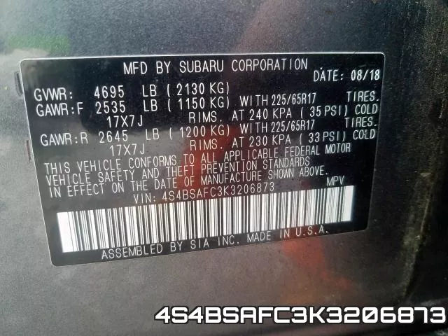 4S4BSAFC3K3206873 фото 2