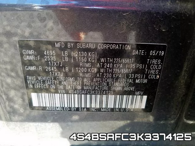 4S4BSAFC3K3374125 фото 2