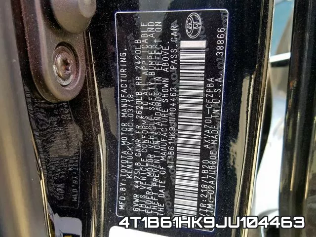 4T1B61HK9JU104463 фото 2