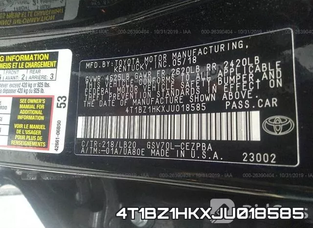 4T1BZ1HKXJU018585 фото 6