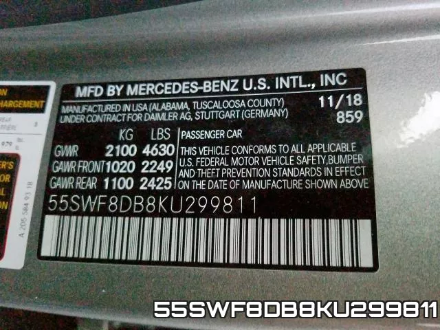 55SWF8DB8KU299811 фото 2