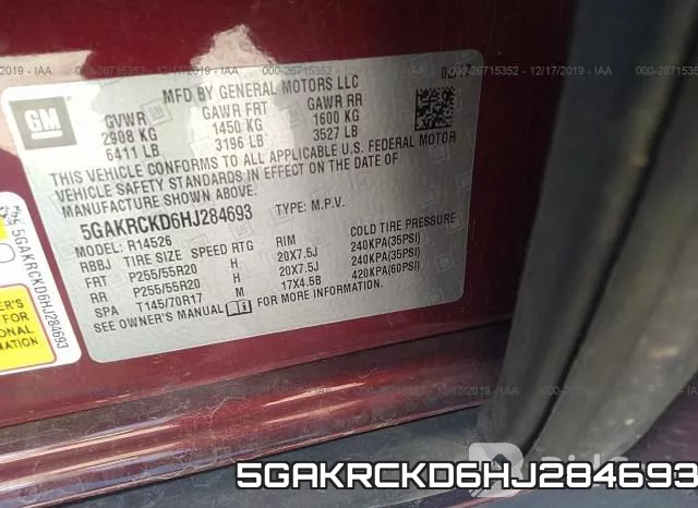 5GAKRCKD6HJ284693 фото 8