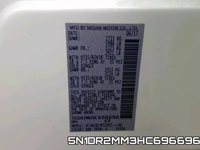 5N1DR2MM3HC696696 фото 2