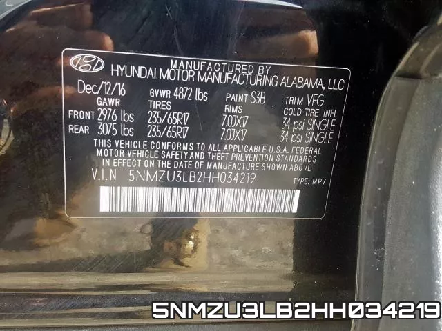 5NMZU3LB2HH034219 фото 2