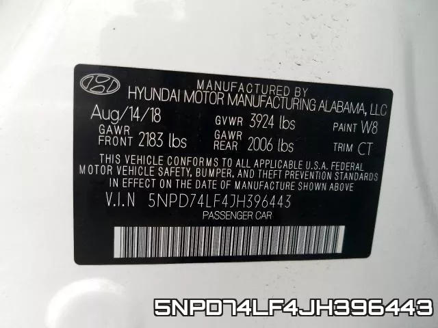 5NPD74LF4JH396443 фото 2
