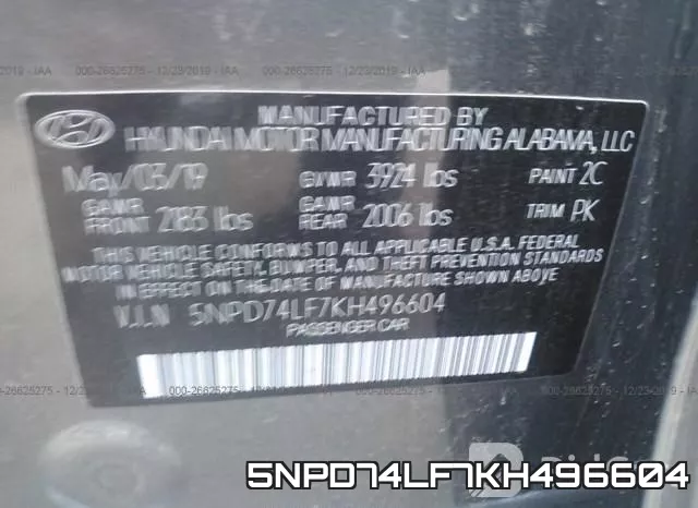 5NPD74LF7KH496604 фото 10