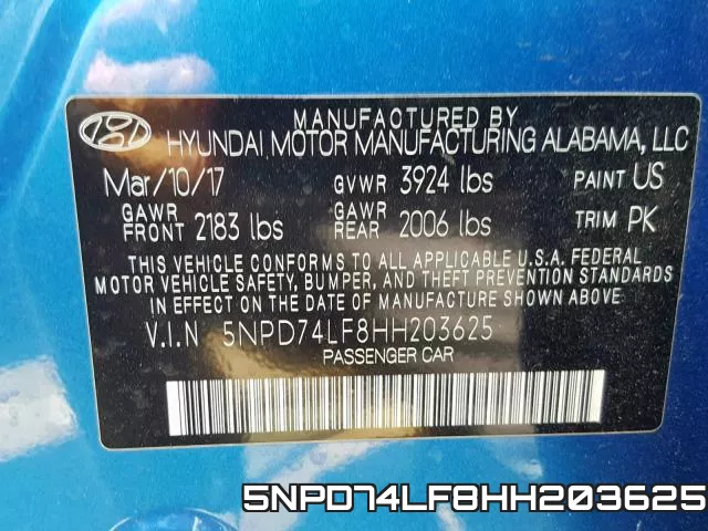 5NPD74LF8HH203625 фото 2