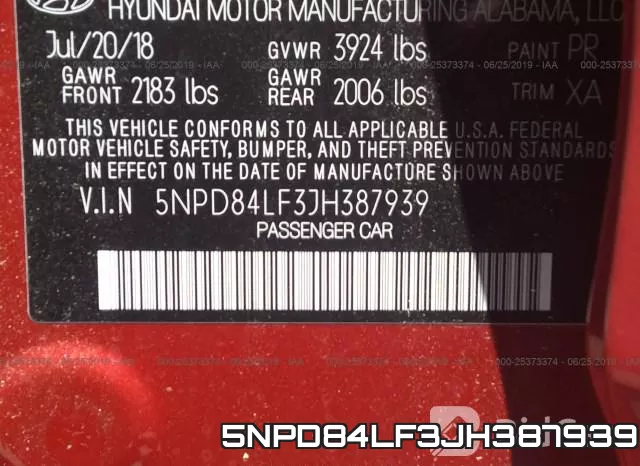 5NPD84LF3JH387939 фото 9