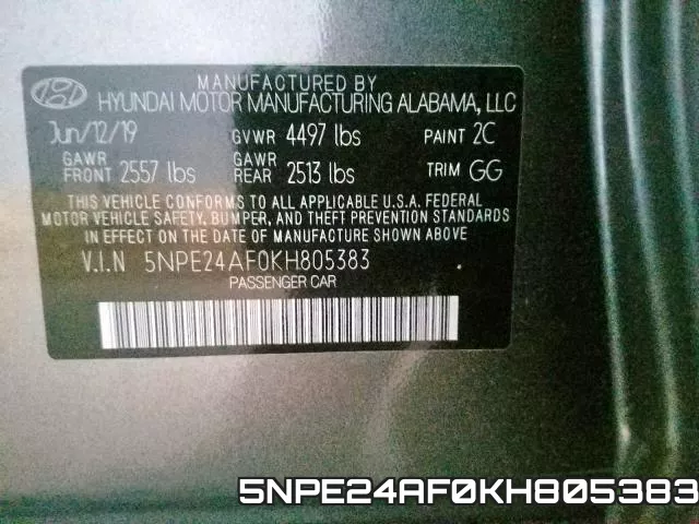 5NPE24AF0KH805383 фото 2