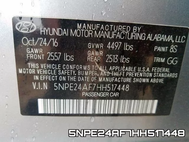 5NPE24AF7HH517448 фото 2
