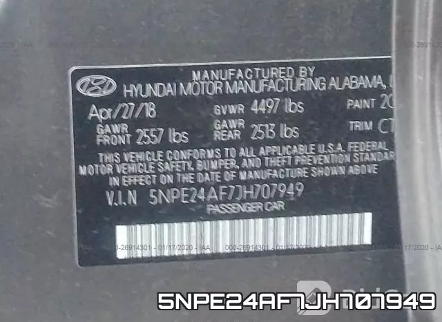 5NPE24AF7JH707949 фото 8