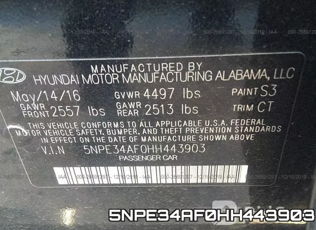 5NPE34AF0HH443903 фото 6
