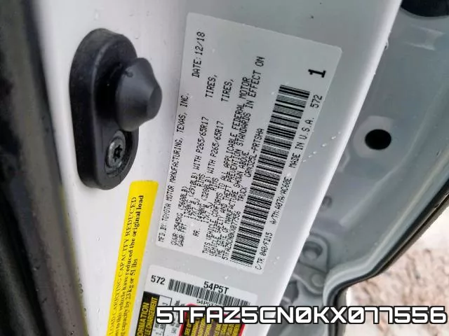 5TFAZ5CN0KX077556 фото 2
