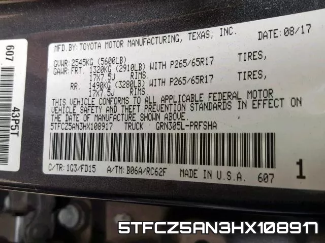 5TFCZ5AN3HX108917 фото 2