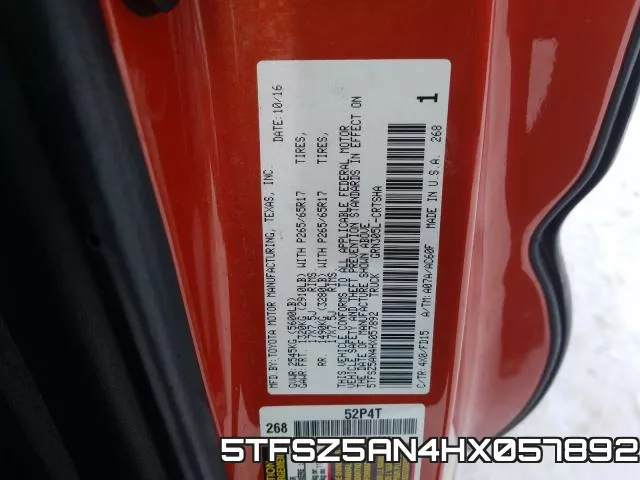 5TFSZ5AN4HX057892 фото 2