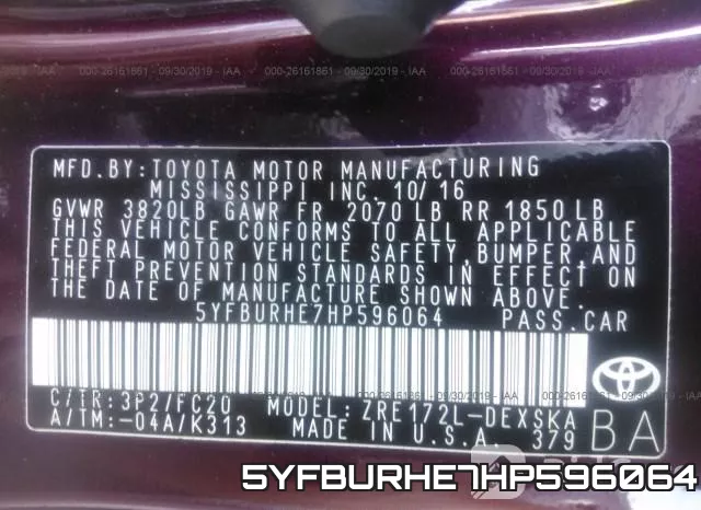 5YFBURHE7HP596064 фото 8