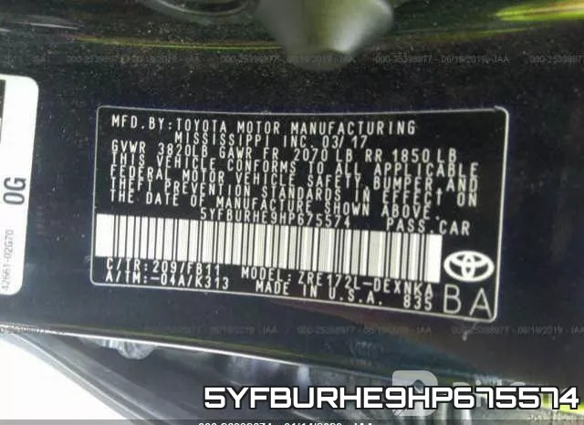 5YFBURHE9HP675574 фото 6