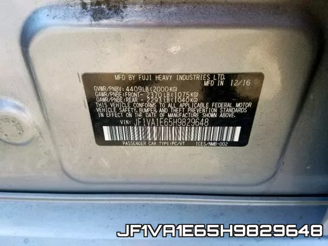 JF1VA1E65H9829648 фото 2