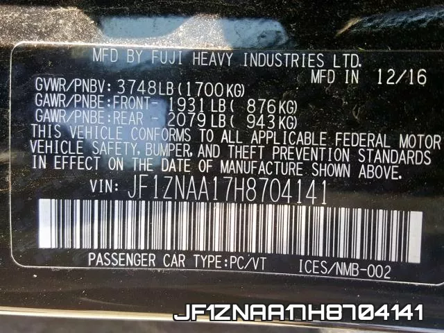 JF1ZNAA17H8704141 фото 2