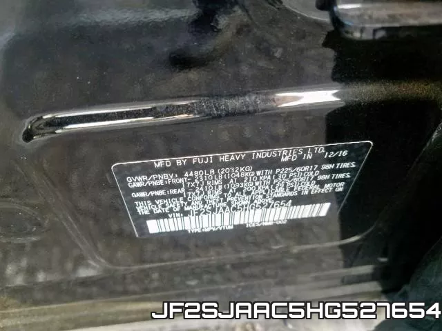 JF2SJAAC5HG527654 фото 2
