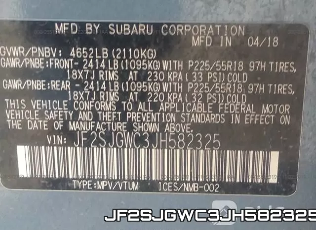 JF2SJGWC3JH582325 фото 9