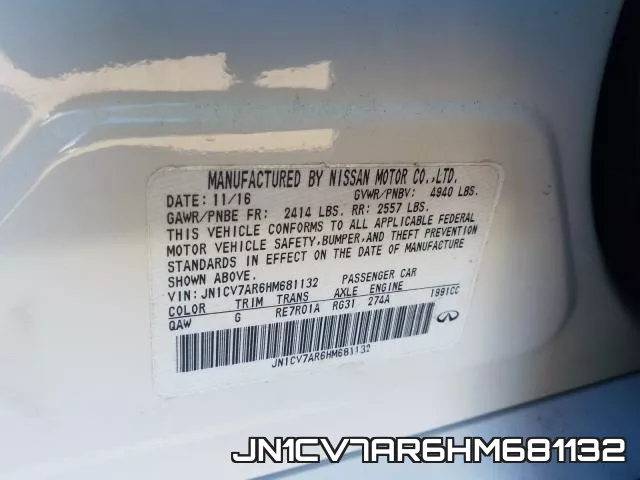 JN1CV7AR6HM681132 фото 2
