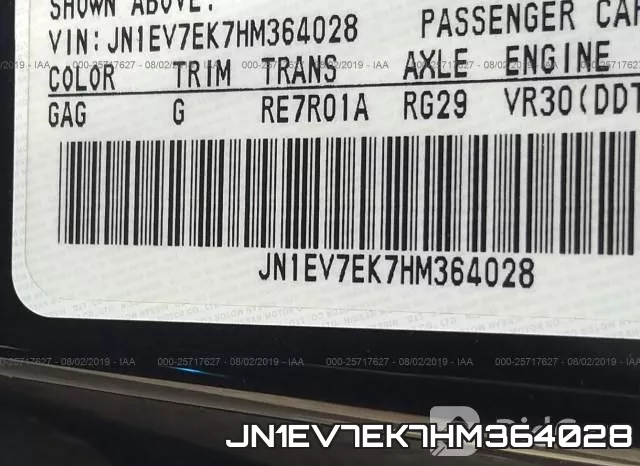 JN1EV7EK7HM364028 фото 8