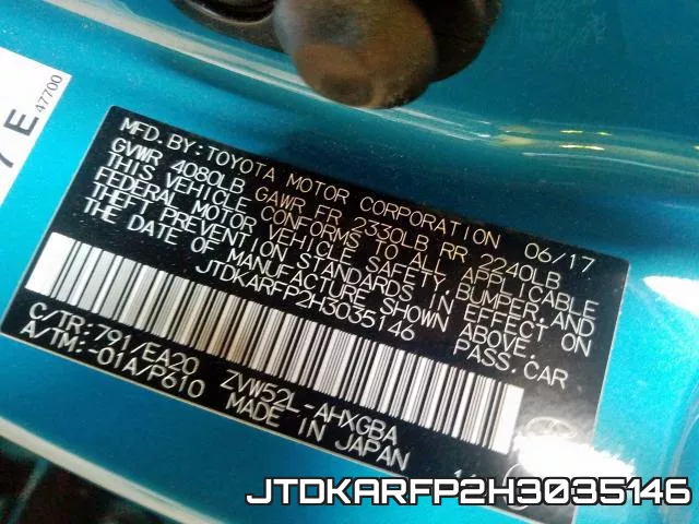 JTDKARFP2H3035146 фото 2