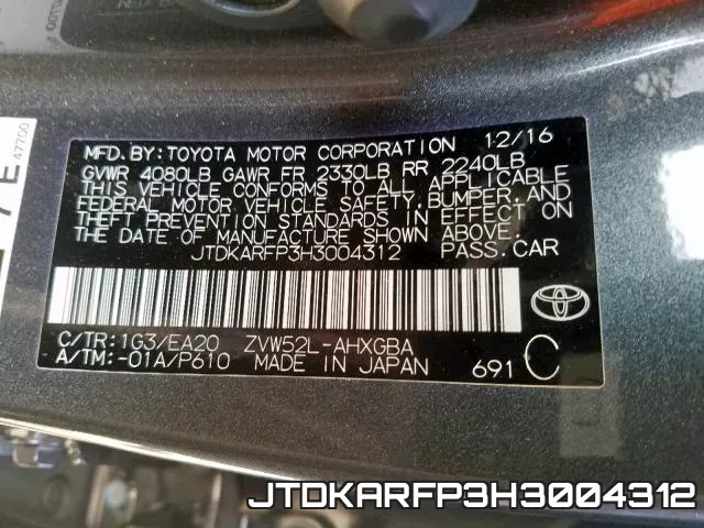 JTDKARFP3H3004312 фото 2