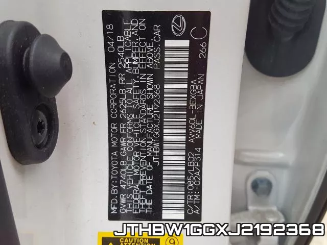 JTHBW1GGXJ2192368 фото 2