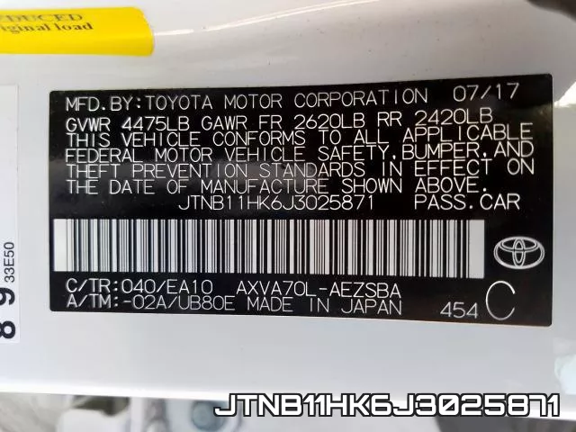 JTNB11HK6J3025871 фото 2
