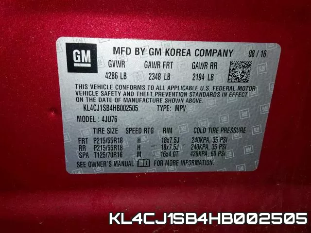 KL4CJ1SB4HB002505 фото 2