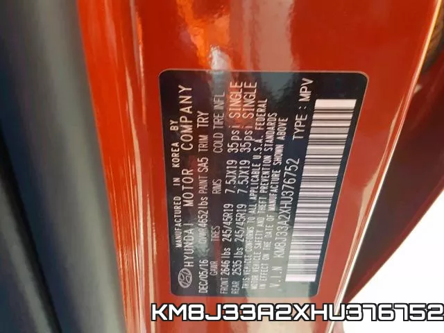 KM8J33A2XHU376752 фото 2