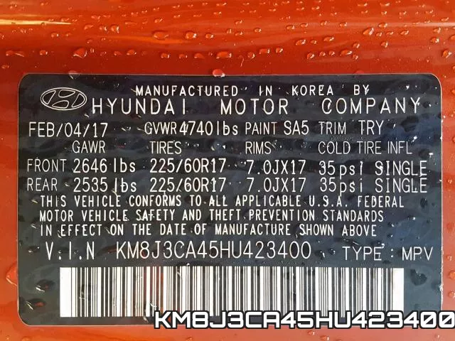 KM8J3CA45HU423400 фото 2