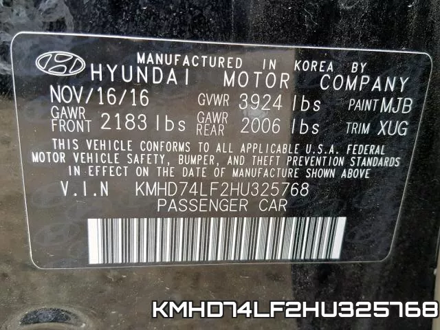 KMHD74LF2HU325768 фото 2