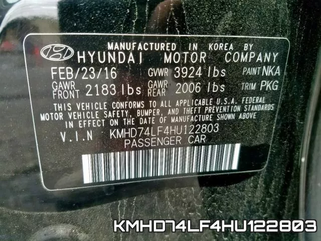 KMHD74LF4HU122803 фото 2