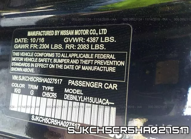 SJKCH5CR5HA027517 фото 10