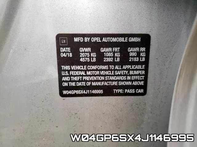W04GP6SX4J1146995 фото 2