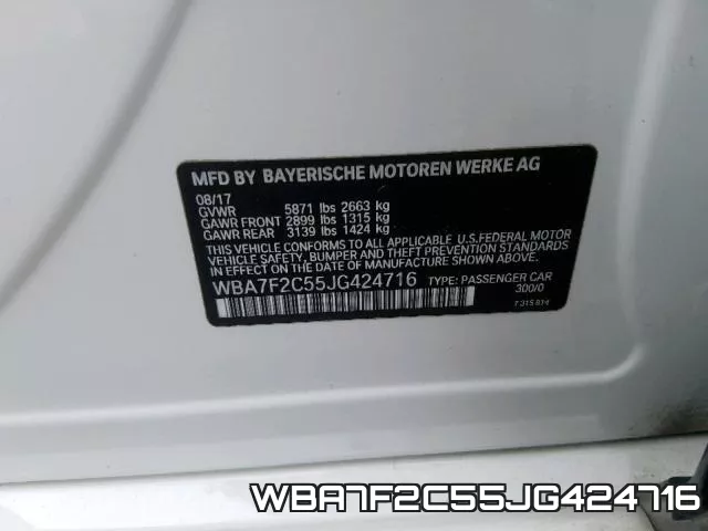 WBA7F2C55JG424716 фото 2